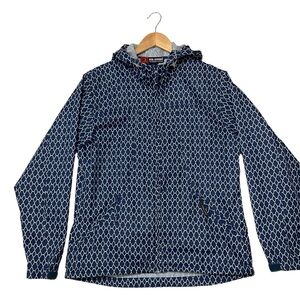 REEL LEGENDS sz Medium Rain Jacket Performance Clothing Packable Blue White